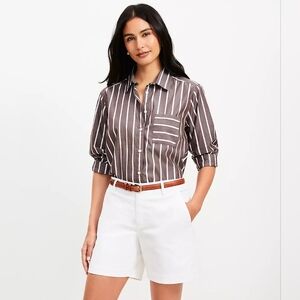 Loft Women's White Chino Shorts 6" Inseam